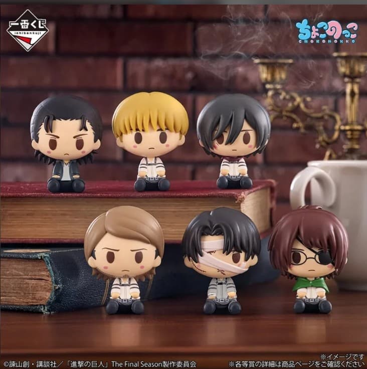 ICHIBAN KUJI ATTACK ON TITAN EACH PERSON'S DETERMINATION - H PRIZE CHOKONOKKO FIGURE COMPLETE SET OF 6 TYPES