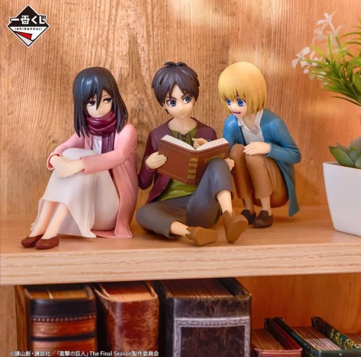 ICHIBAN KUJI ATTACK ON TITAN - RUMBLING - A PRIZE - EREN, MIKASA AND ARMIN FIGURES - THE WORLD OUTSIDE THE WALLS